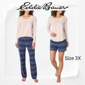 Eddie Bauer Ladies' 3-Piece Waffle Fleece Pajamas Set Size 3X 24/26